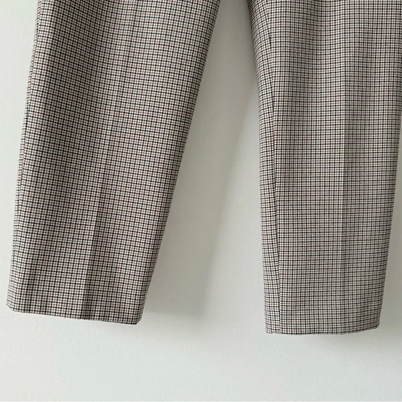 Babaton Conan Check Pants Size 2 Brown Plaid Slim Ankle Trouser Aritzia - Picture 9 of 12